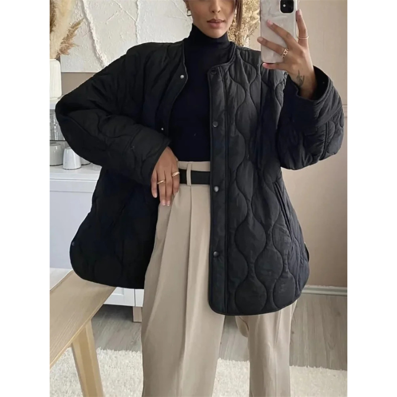 Losvallende Damen Winterjacke – Eleganz und Gemütlichkeit