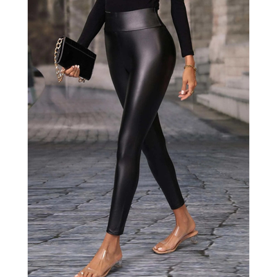 Damen Thermo Leggings im Lederlook von Roma
