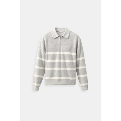 Stijn Striped Zip Sweater – Wool Blend