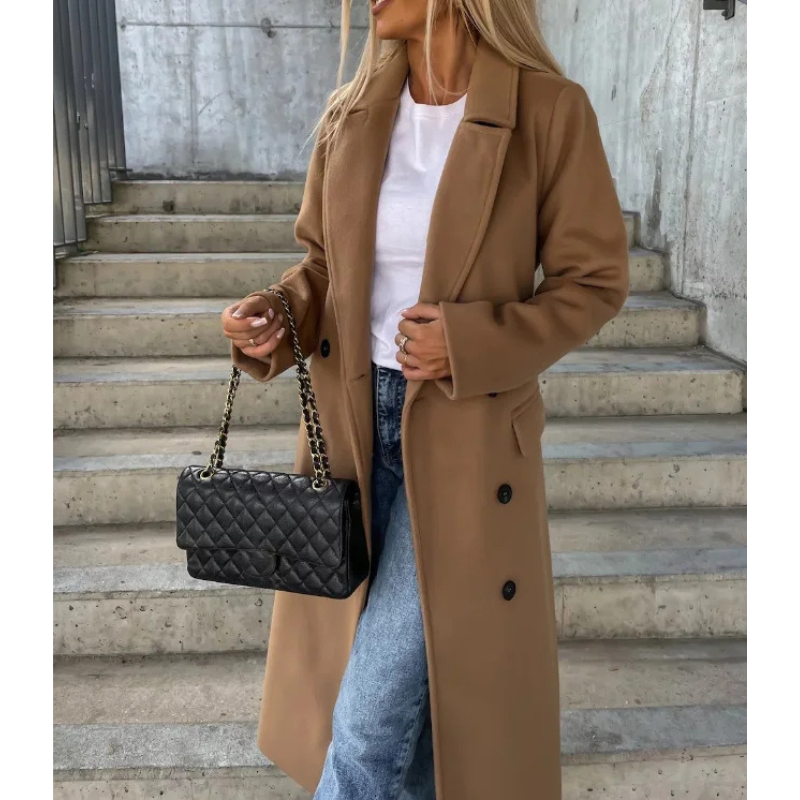 Eleganter und warmer Damen-Doppelreiher-Mantel – Zeitloses Design