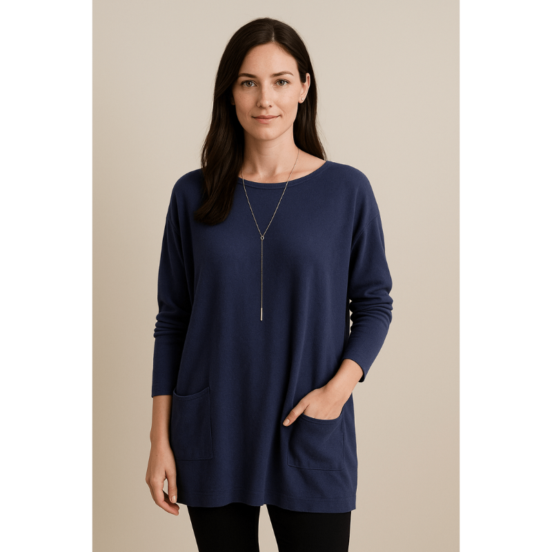 Mira Oversized Baumwoll-Tunika – Bequemes Damenoberteil mit luftigem Schnitt