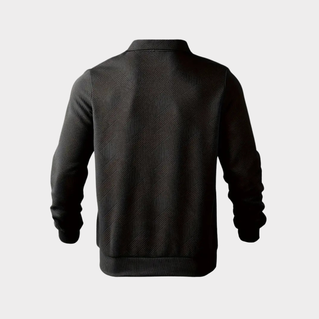 Luxuriöser Quarter-Zip Pullover mit Geometrischem Muster – Herren