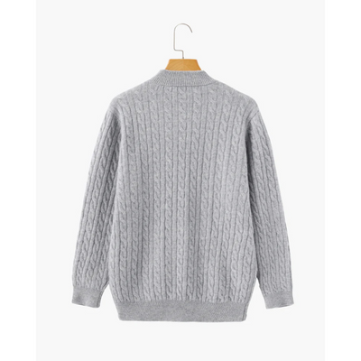 100% Kaschmir Gewebter Halbzip-Pullover