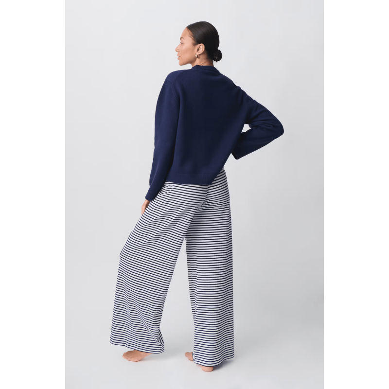 Damenhose mit Kordelzug und gestreiftem Design