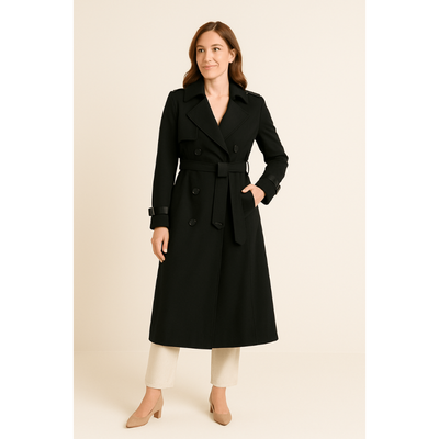 Milano Damen Trenchcoat – Doppelknopf-Design mit Taillengürtel