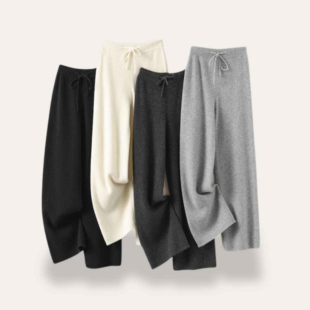 Breite Strickhose aus Cashmere für Damen