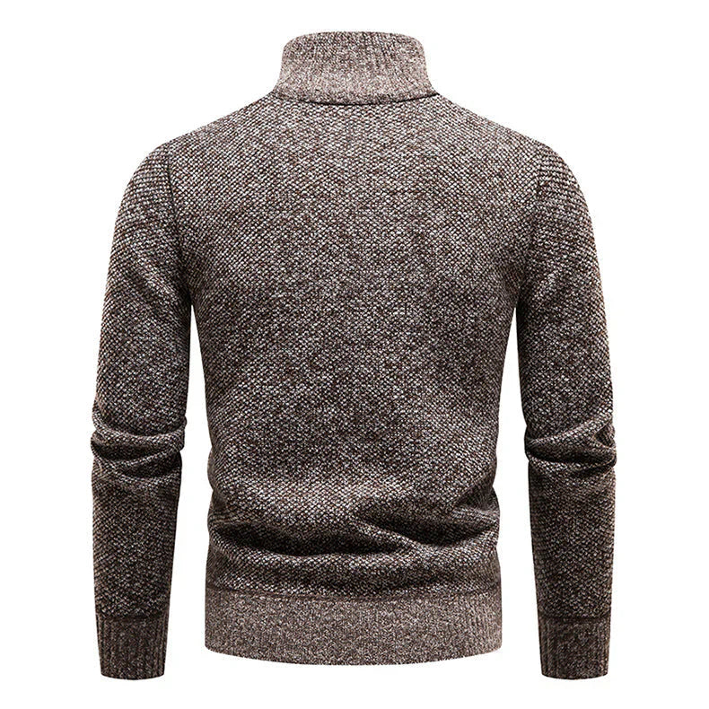 Leandro Modern Herren Pullover mit Halb-Zip