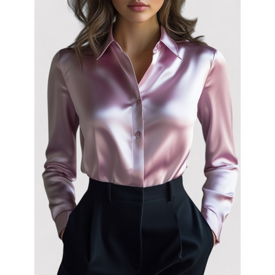 Verona Elegante Satinbluse für Damen mit langen Ärmeln