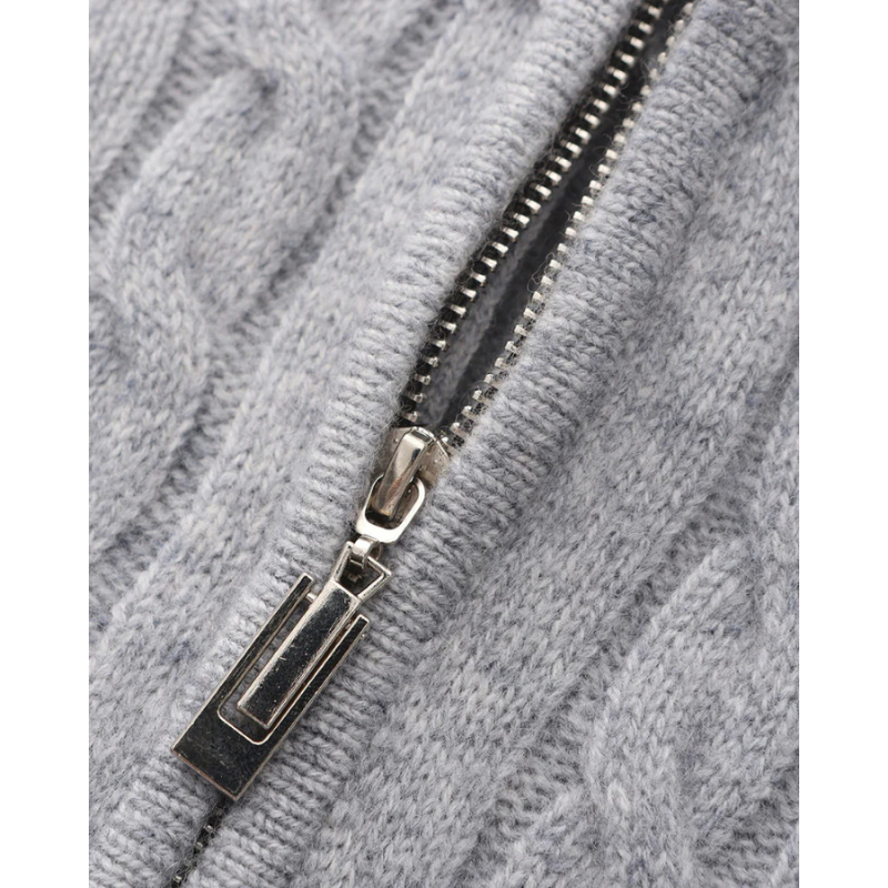 100% Kaschmir Gewebter Halbzip-Pullover