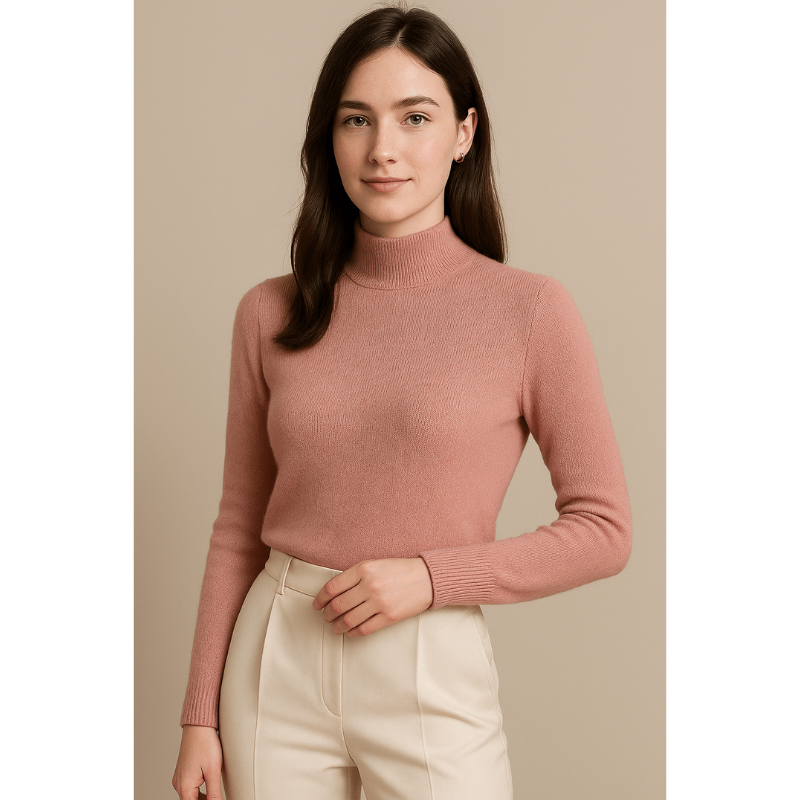 Livia Rippenstrick Halber Rollkragen – Slim Fit Pullover für Damen
