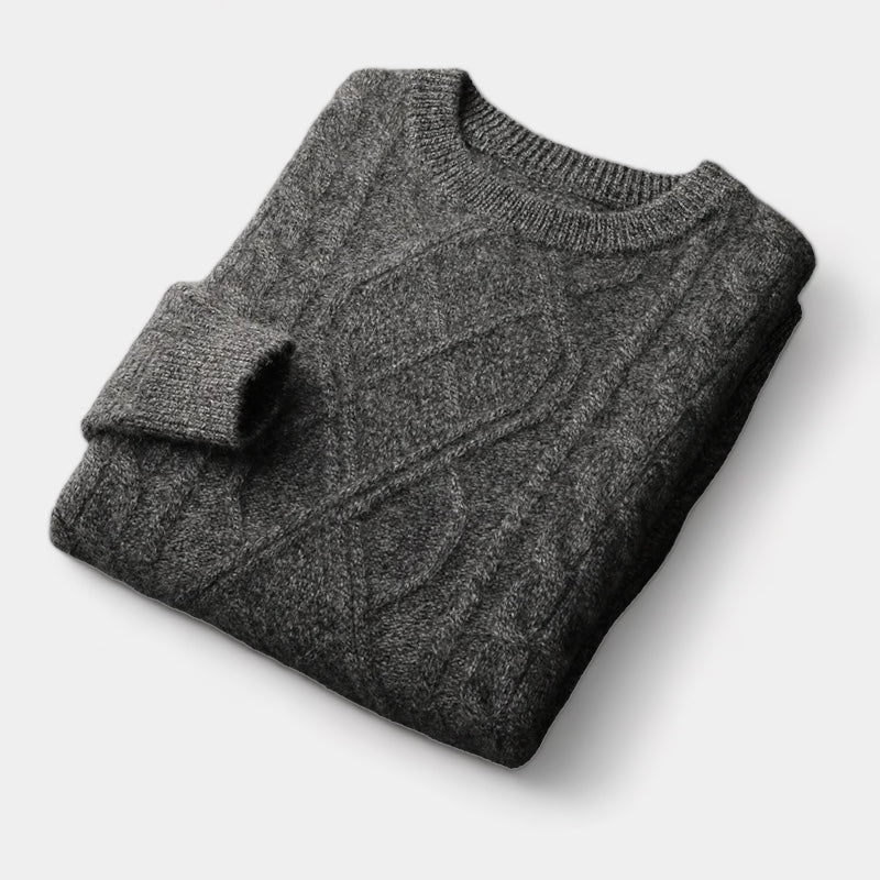 Luxuriöser Herrenpullover aus Merinowolle – Strickdesign