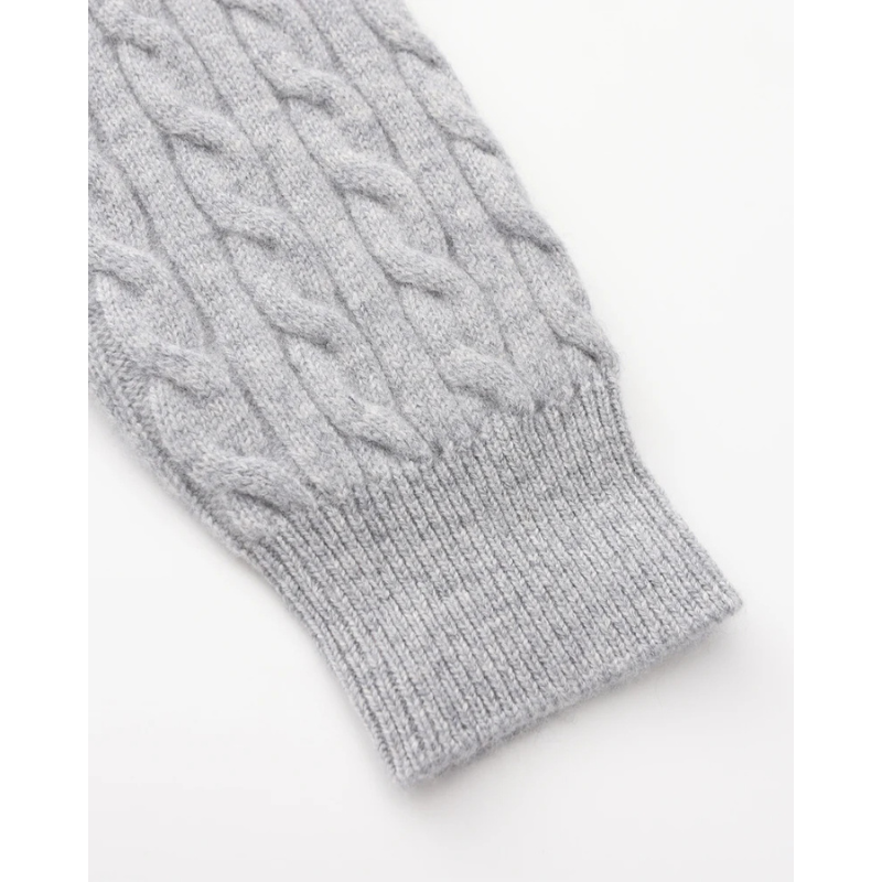 100% Kaschmir Gewebter Halbzip-Pullover