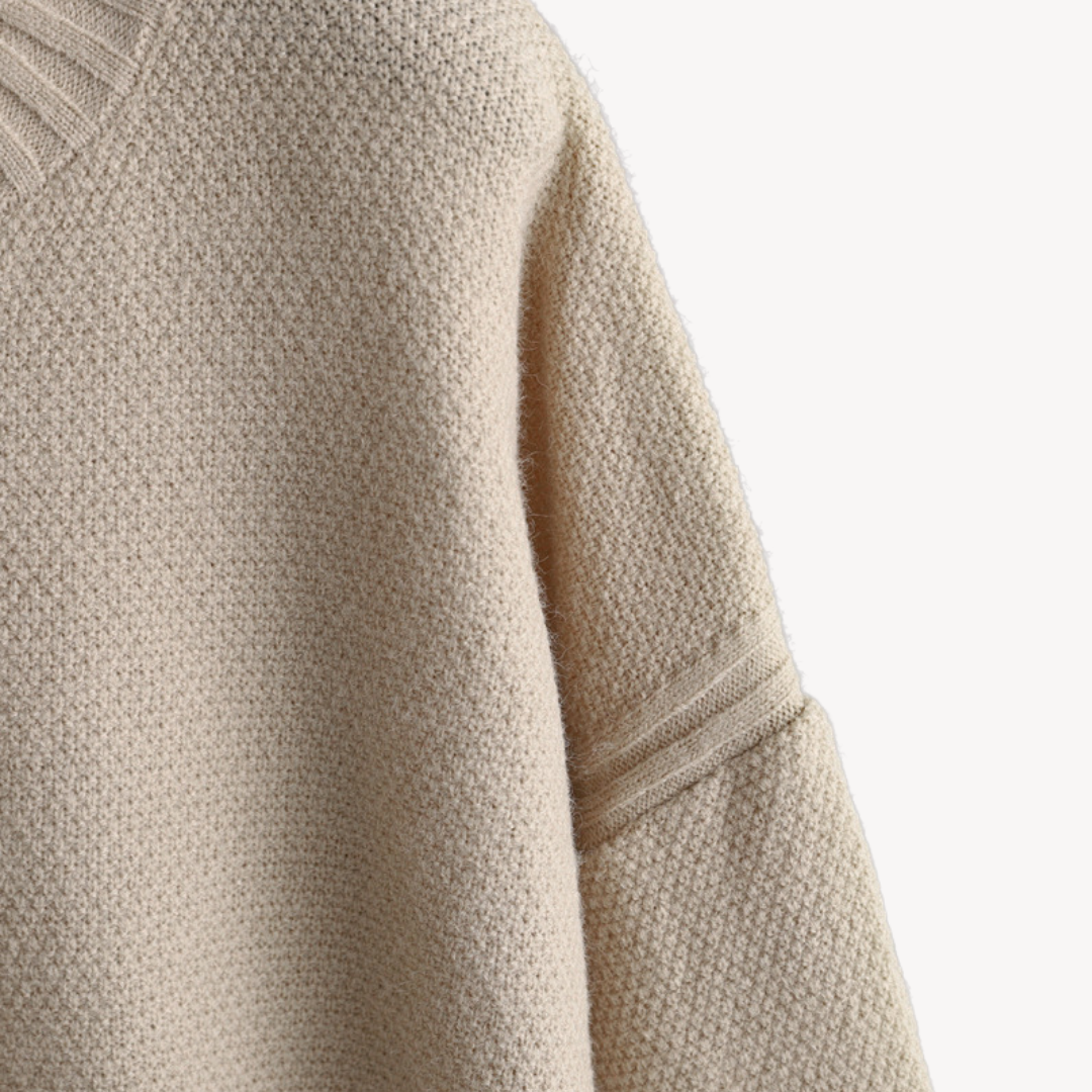 Damen Oversized Strick-Lounge-Set – Pullover & Weite Hose