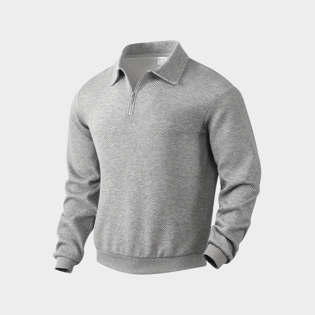 Luxuriöser Quarter-Zip Pullover mit Geometrischem Muster – Herren