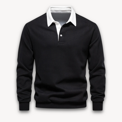 Herren Langarm Polo Pullover – 100% Baumwolle