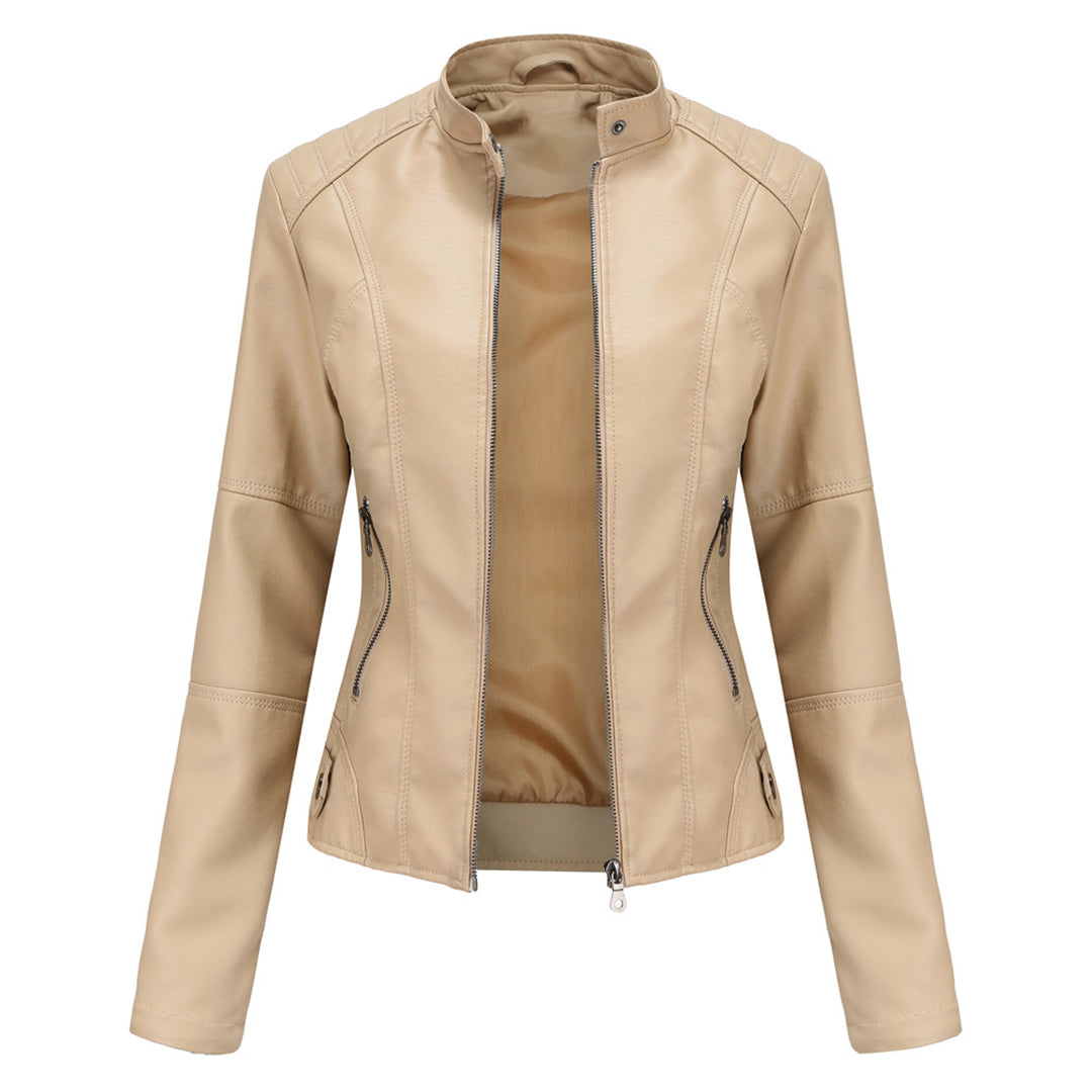 Elegante Taillierte Lederjacke für Damen – Zeitloses Design