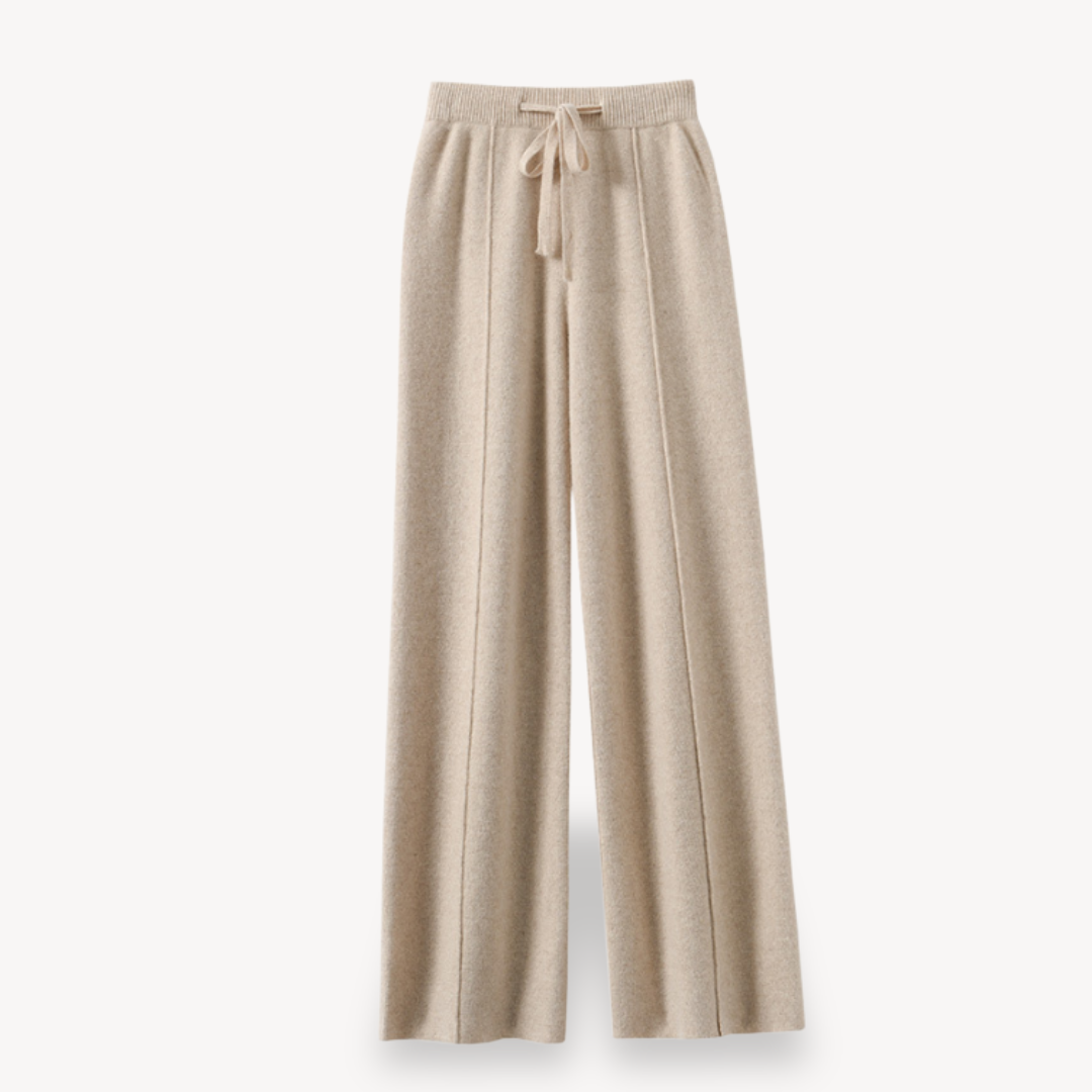 Cashmere Damenhose – Bequeme Hose mit Kordelzug
