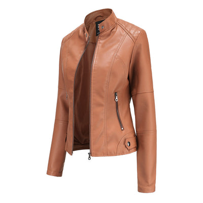 Elegante Taillierte Lederjacke für Damen – Zeitloses Design