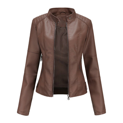 Elegante Taillierte Lederjacke für Damen – Zeitloses Design