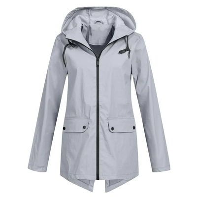 Wasserdichte Damen-Regenjacke mit Kapuze