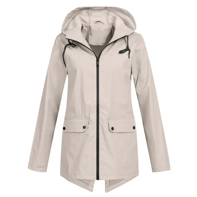 Wasserdichte Damen-Regenjacke mit Kapuze