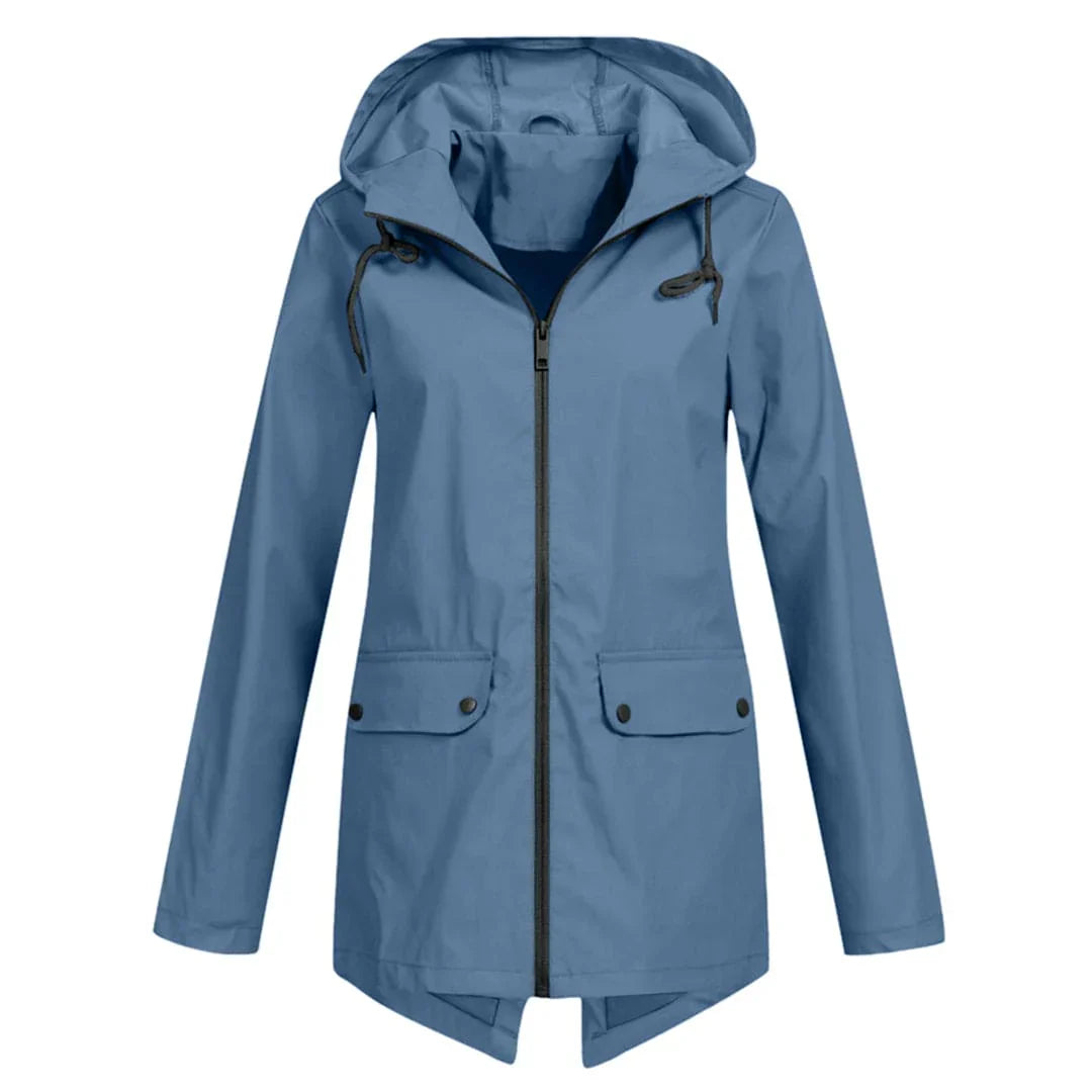 Wasserdichte Damen-Regenjacke mit Kapuze