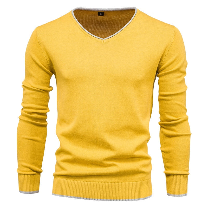 Como Slim Fit Pullover für Herren mit V-Ausschnitt