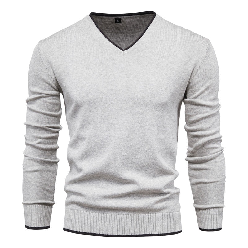 Como Slim Fit Pullover für Herren mit V-Ausschnitt