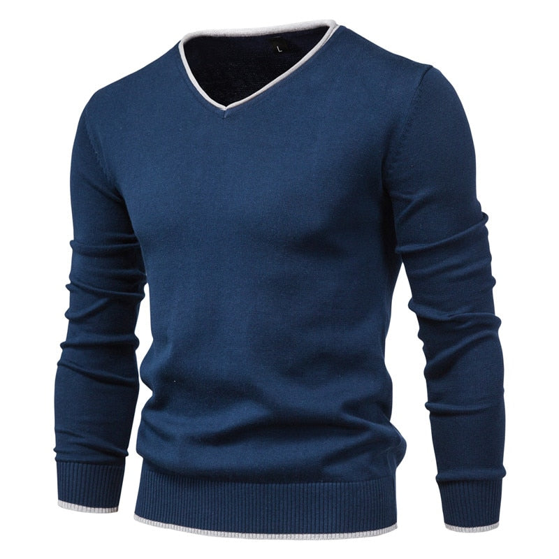 Como Slim Fit Pullover für Herren mit V-Ausschnitt