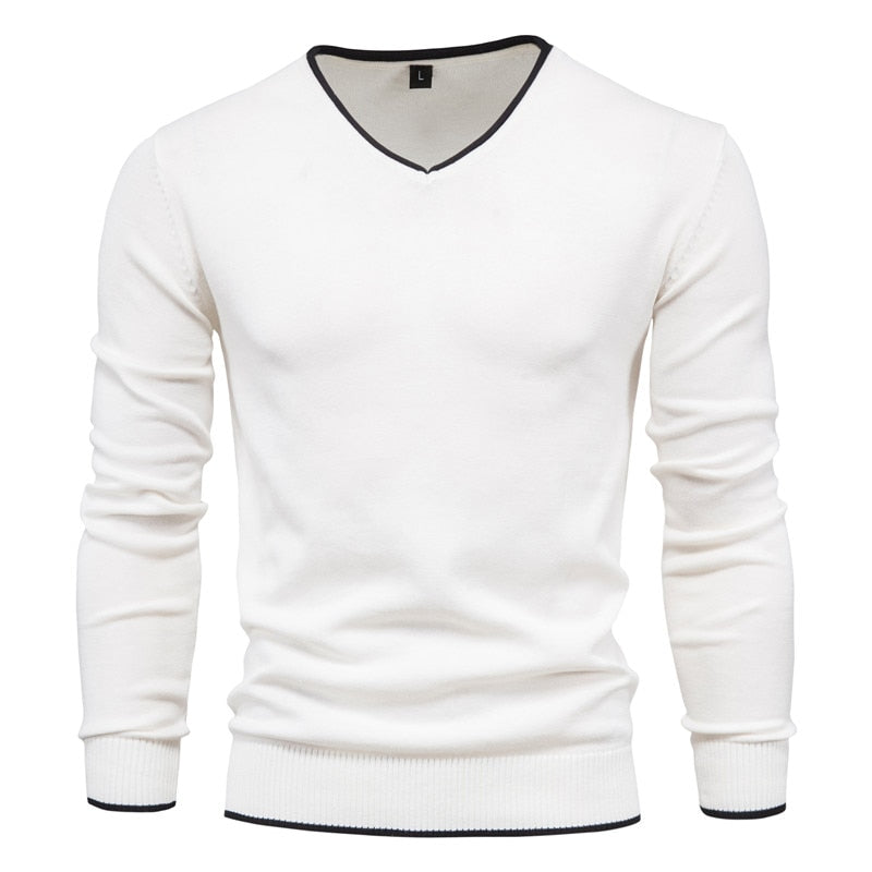 Como Slim Fit Pullover für Herren mit V-Ausschnitt