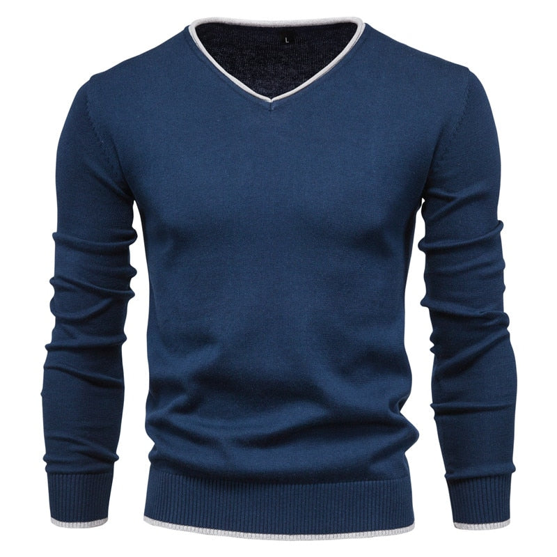 Como Slim Fit Pullover für Herren mit V-Ausschnitt