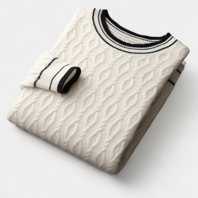 Luxuriöser Herrenpullover aus Merinowolle mit Rundhalsausschnitt