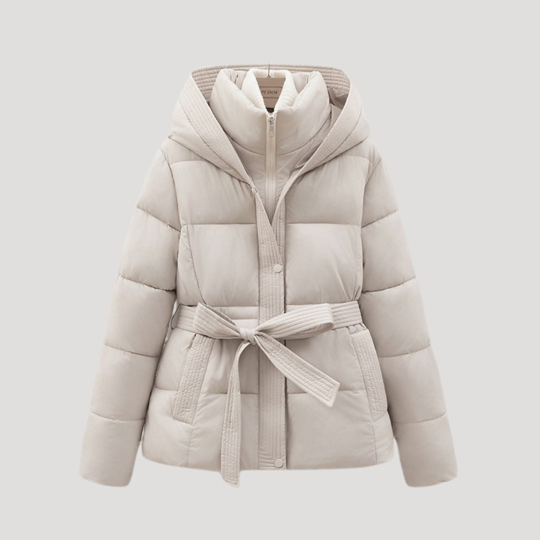 Milano Lange Damen Winterjacke mit Taillengürtel
