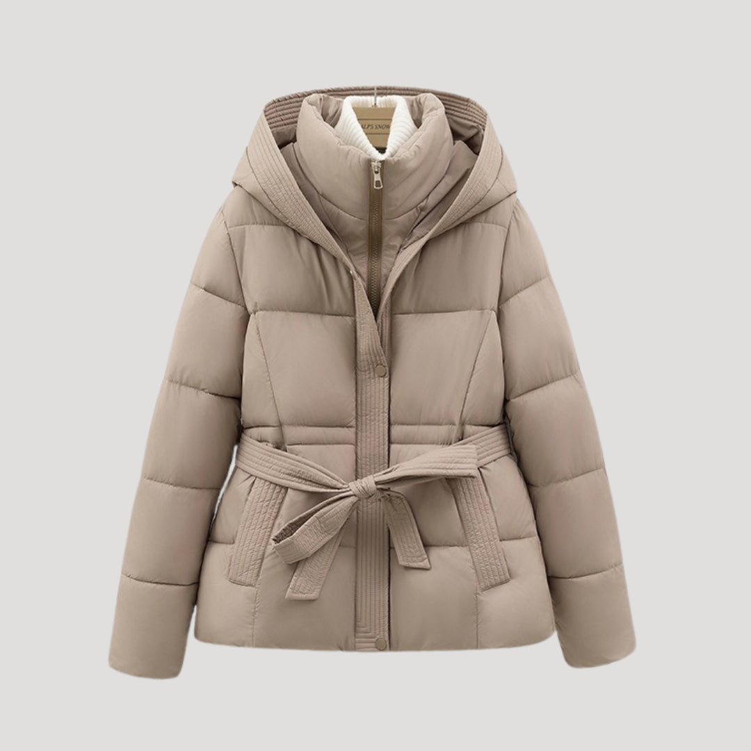 Milano Lange Damen Winterjacke mit Taillengürtel