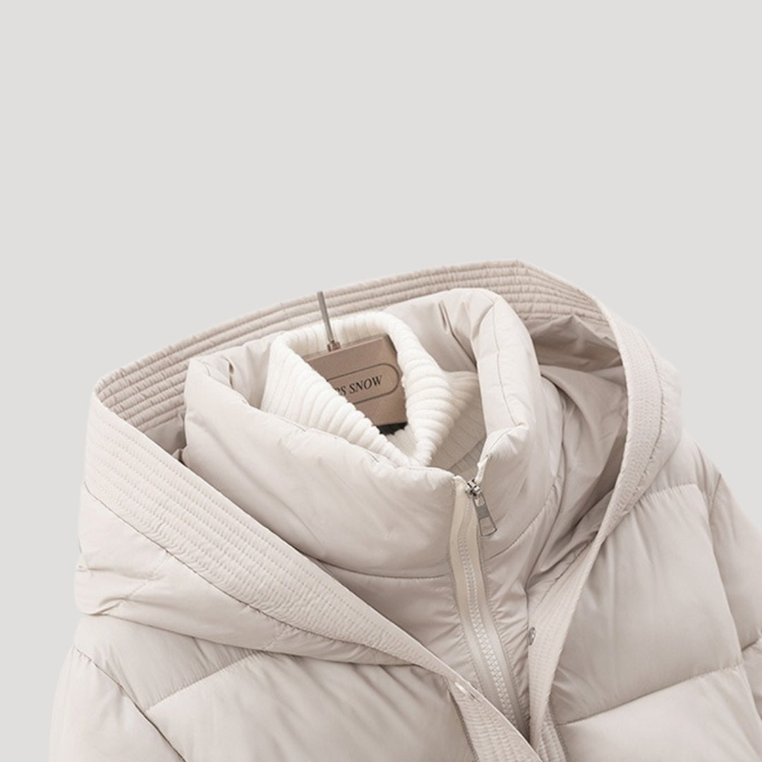 Milano Lange Damen Winterjacke mit Taillengürtel