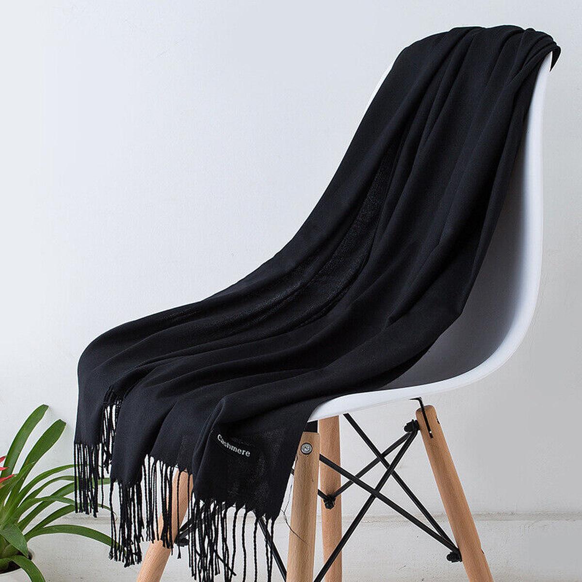 Lange Cashmere-Fransen-Schal – Weich, Warm und Elegant