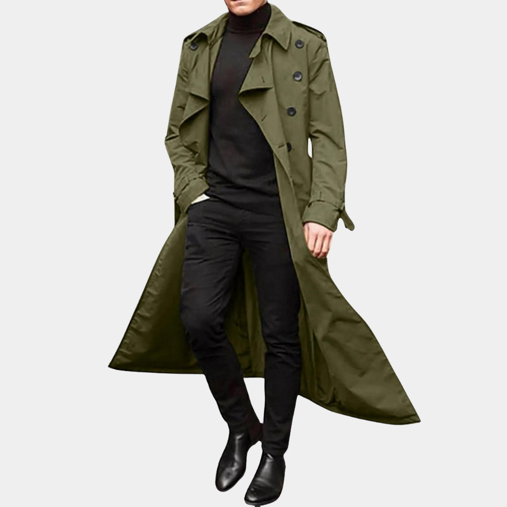 Herren Longline Trenchcoat – Wasserabweisend & Elegant
