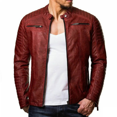 Herren Winddichte Lederjacke – Elegant & Umweltfreundlich