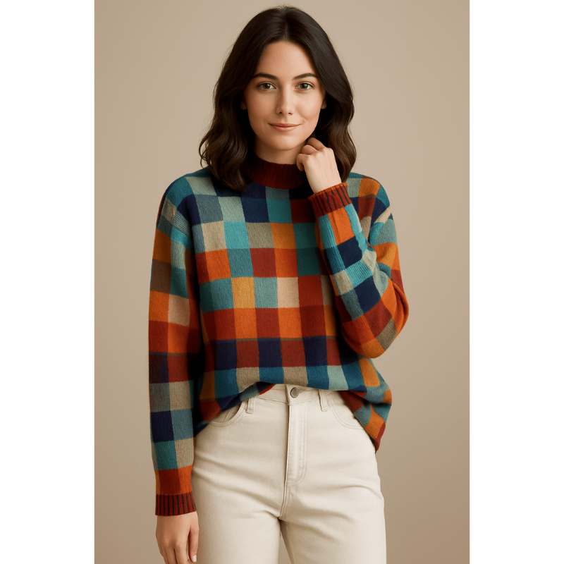 Aria Hochkragen Strickpullover – Gemütlicher Damenpullover mit hohem Kragen