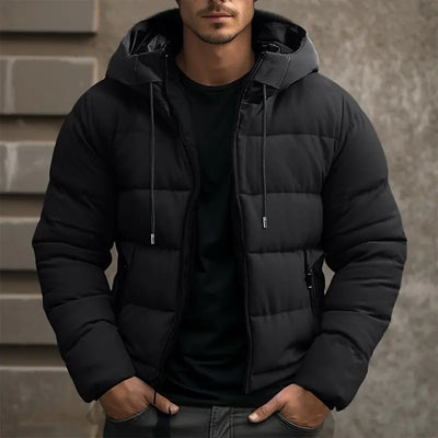 Herren Leichte, Warme und Moderne Gewatteierte Pufferjacke mit Kapuze
