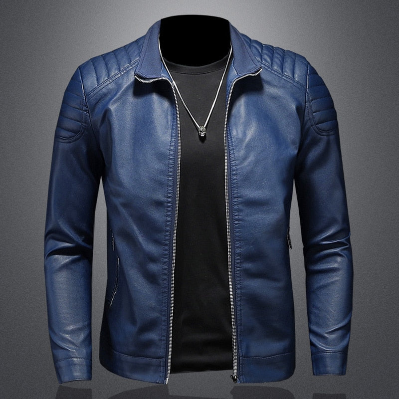 Herren Slim Fit Lederjacke – Klassisches und Zeitloses Design