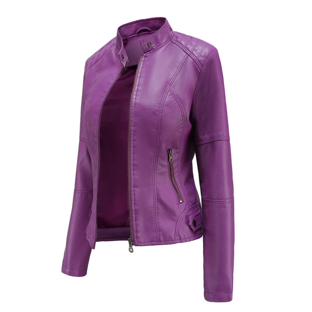 Elegante Taillierte Lederjacke für Damen – Zeitloses Design