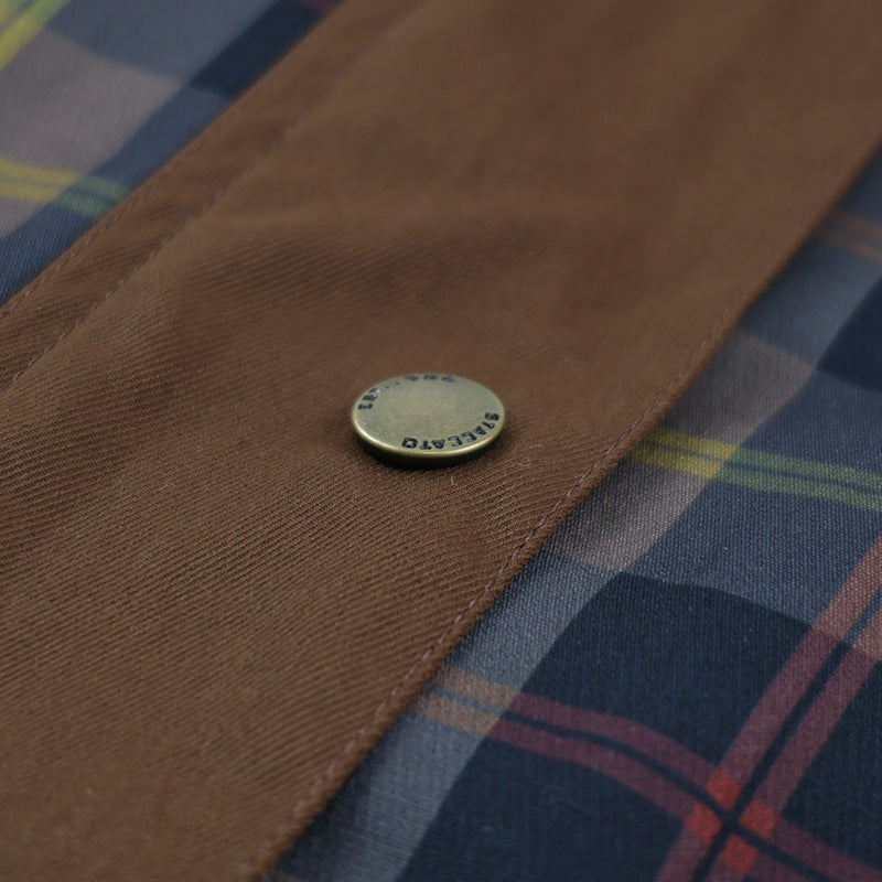 Elora Karierte Damenjacke mit Kuscheligem Pelzkragen