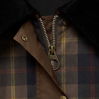 Elora Karierte Damenjacke mit Kuscheligem Pelzkragen