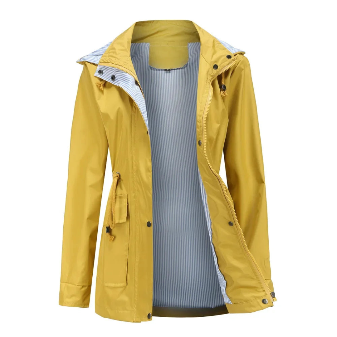 Wasserdichter Damen-Trenchcoat mit abnehmbarer Kapuze