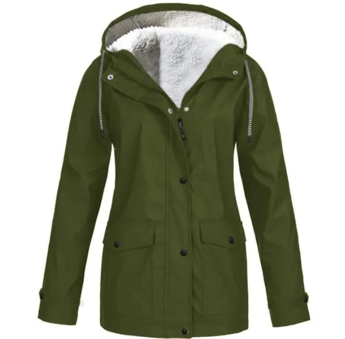 Damen Outdoor-Jacke mit Kapuze – Wasserdicht, Winddicht und Fleece-Futter