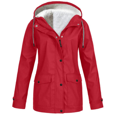 Damen Outdoor-Jacke mit Kapuze – Wasserdicht, Winddicht und Fleece-Futter