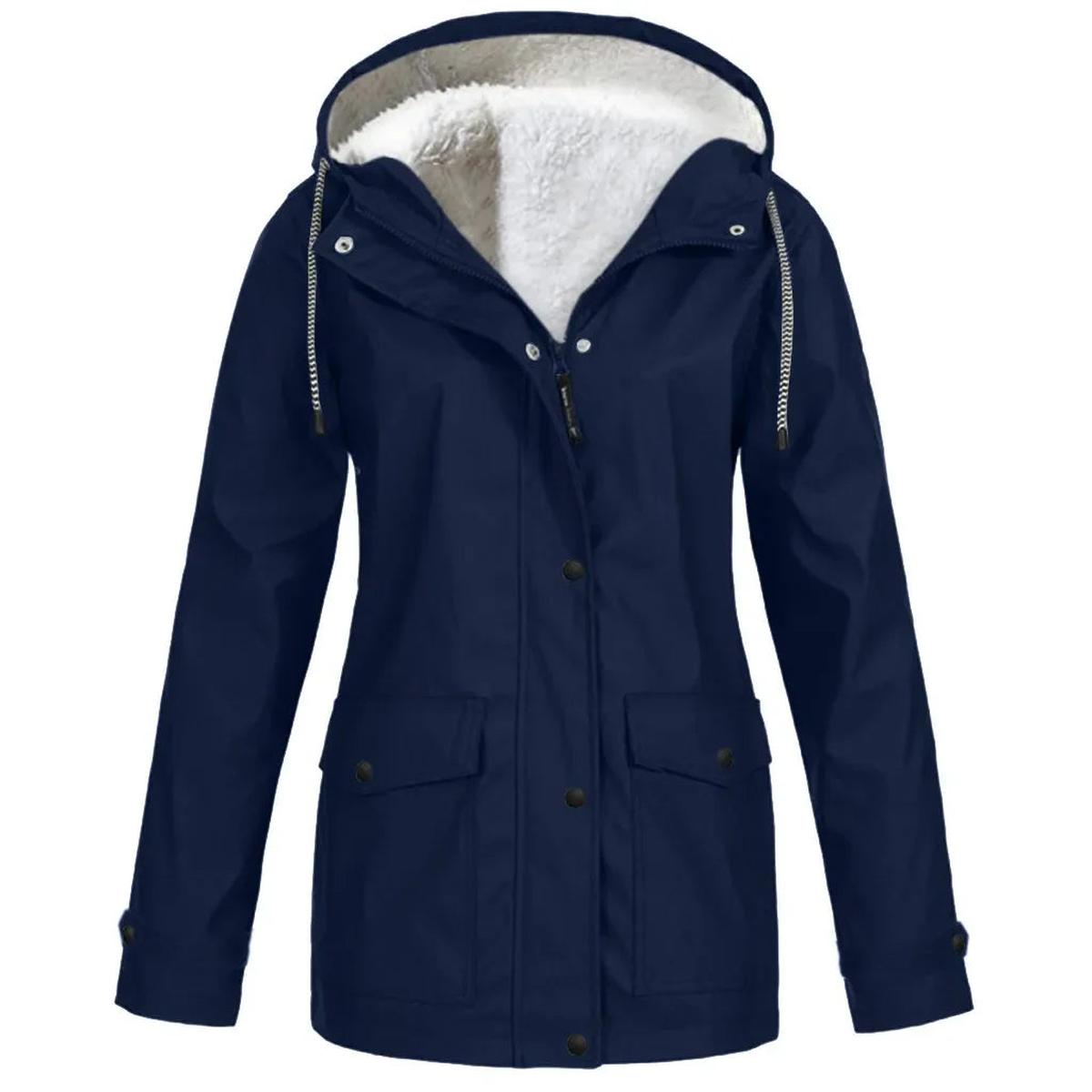 Damen Outdoor-Jacke mit Kapuze – Wasserdicht, Winddicht und Fleece-Futter