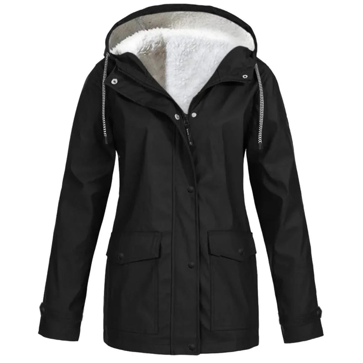 Damen Outdoor-Jacke mit Kapuze – Wasserdicht, Winddicht und Fleece-Futter