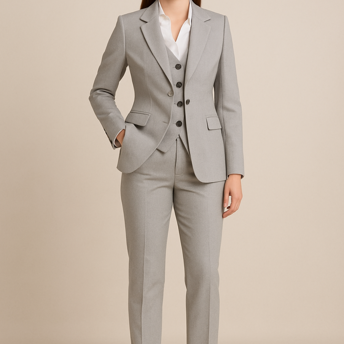 Firenze Damen 3-teiliges Ensemble – Blazer, Top und Hose